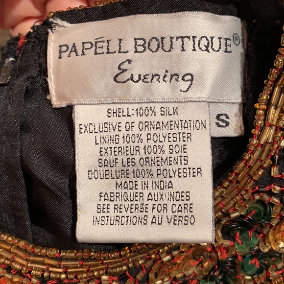 PAPÉLL BOUTIQUE. Evening. Jewel toned top w/details on neckline,collar &… - Picture 8 of 12